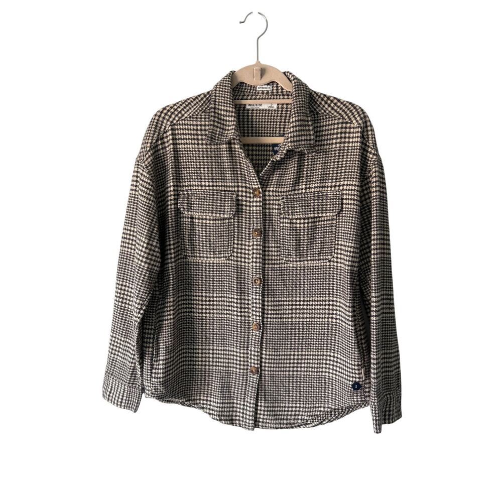NWT Hollister Boyfriend Fit Houndstooth Flannel Small